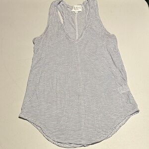 Free People Gray Striped Tank Top